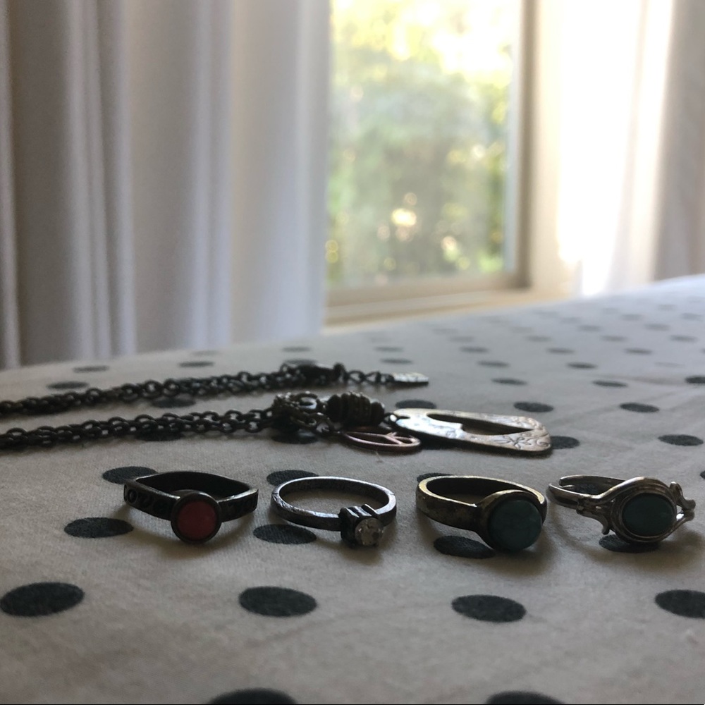 Fun Set of Rings & Necklace for Young Girls